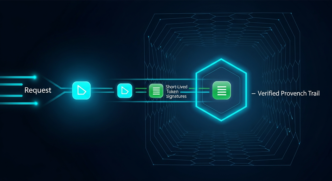 Federation hub with keys flowing between products and customers in indigo and lime.