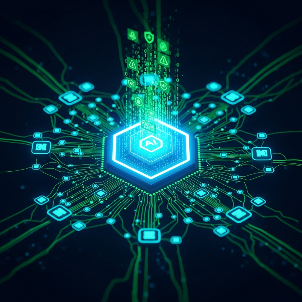 AI-driven SOC analyst correlating evidence streams.