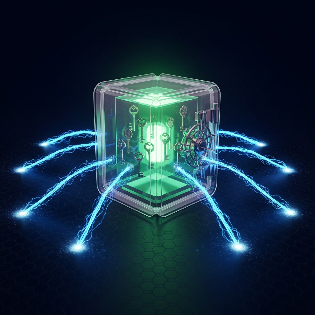 Secret vault with active rotation surfaces.